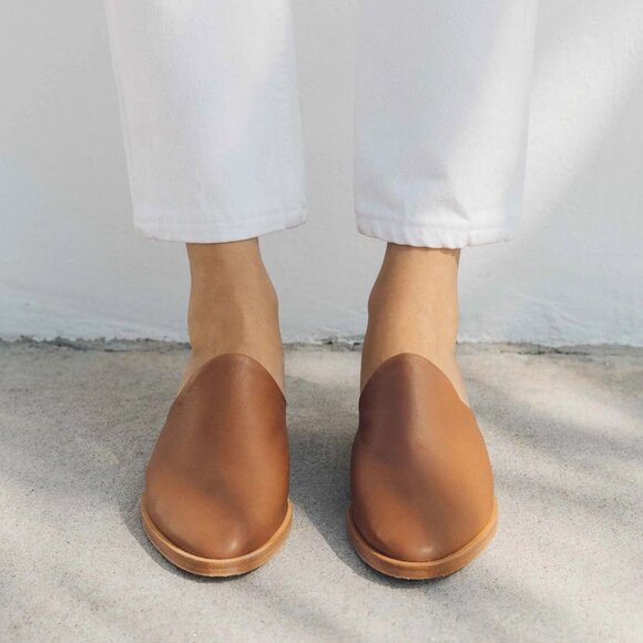 Soludos Venetian Mules in Tan Leather - Picture 1 of 5